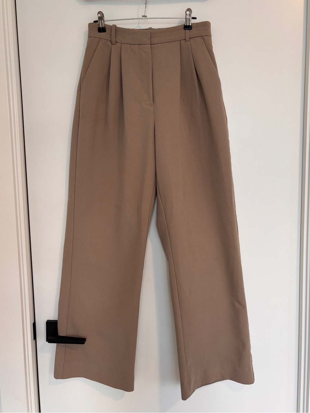 Abercrombie & Fitch Taupe Wide-Leg High-Waist Pants